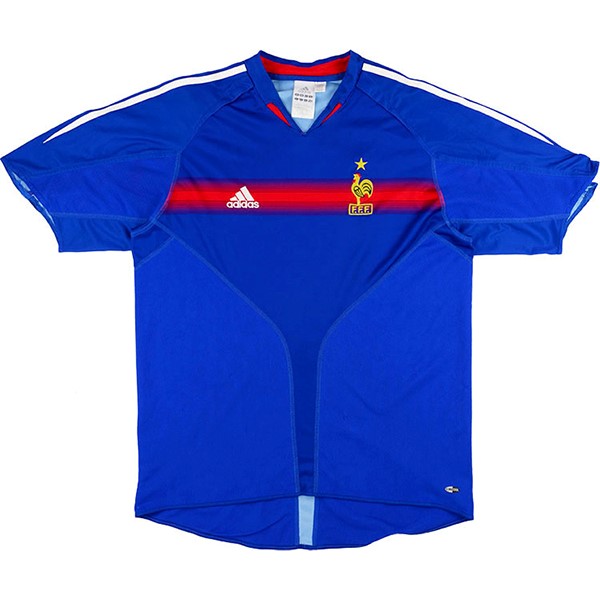 Tailandia Camiseta Francia Primera Equipación Retro 2004 Azul